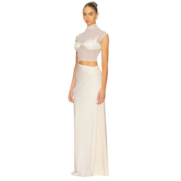 Deme by Gabriella Dove Set in Ivory Medium New Womens Maxi Gown Dress - Picture 4 of 17